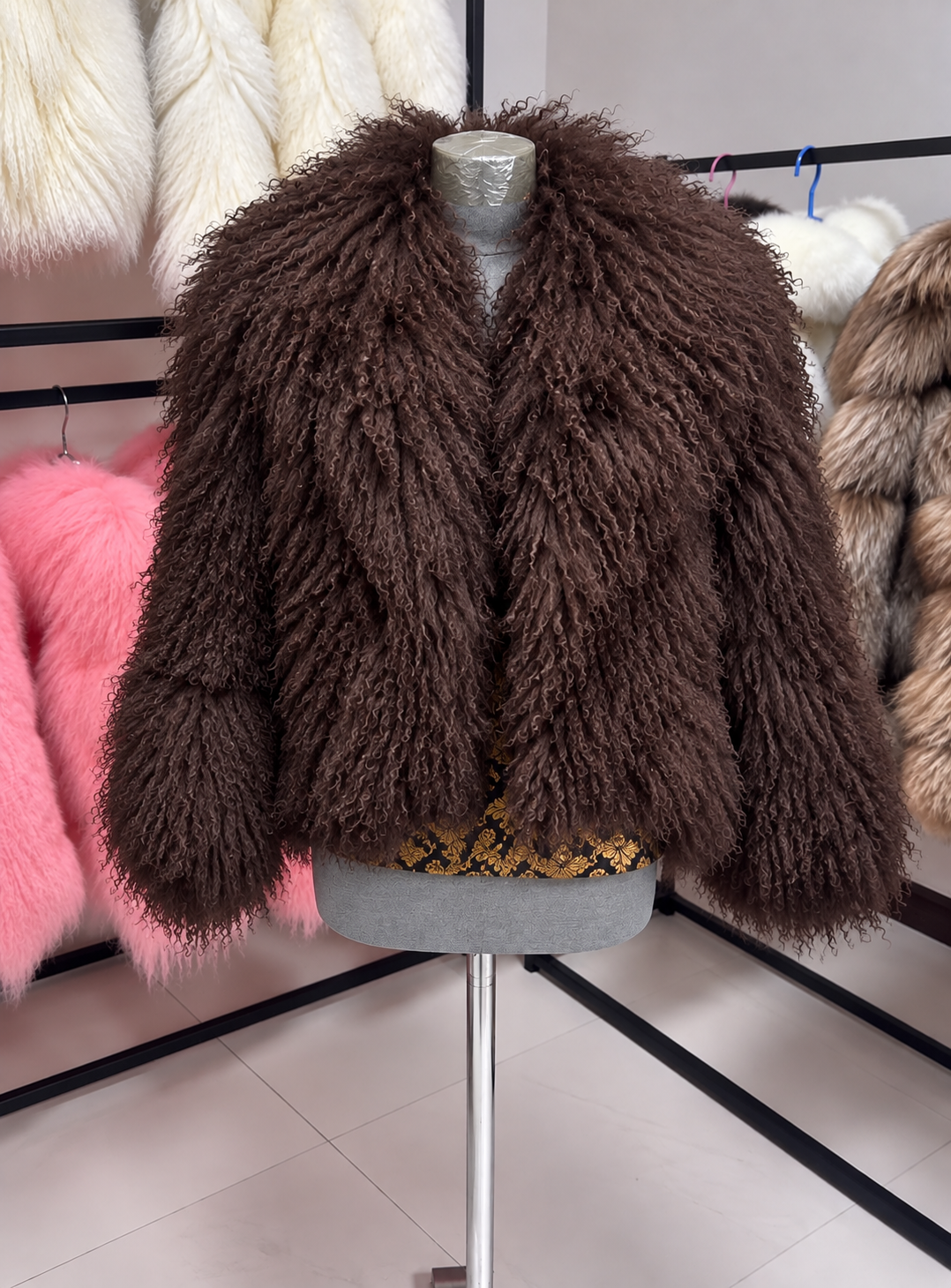 Brown Mongolian Fur Coat