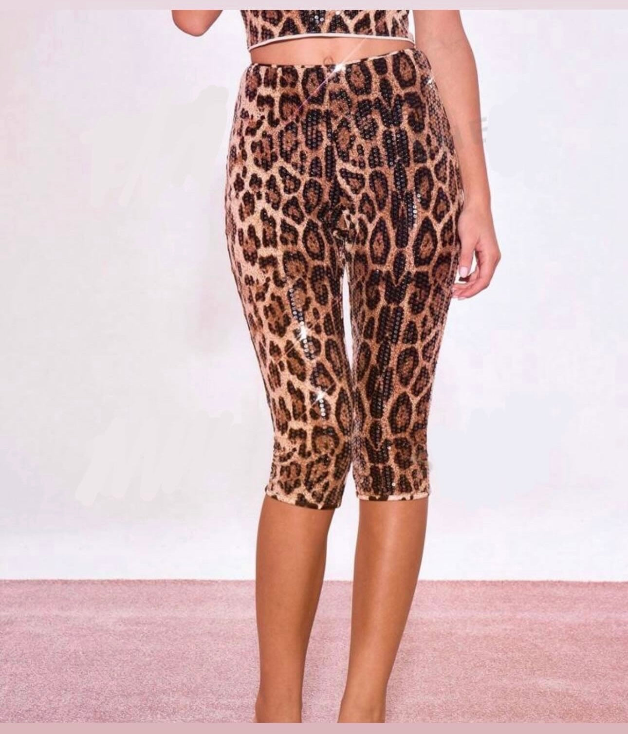 Leopard sequence pants