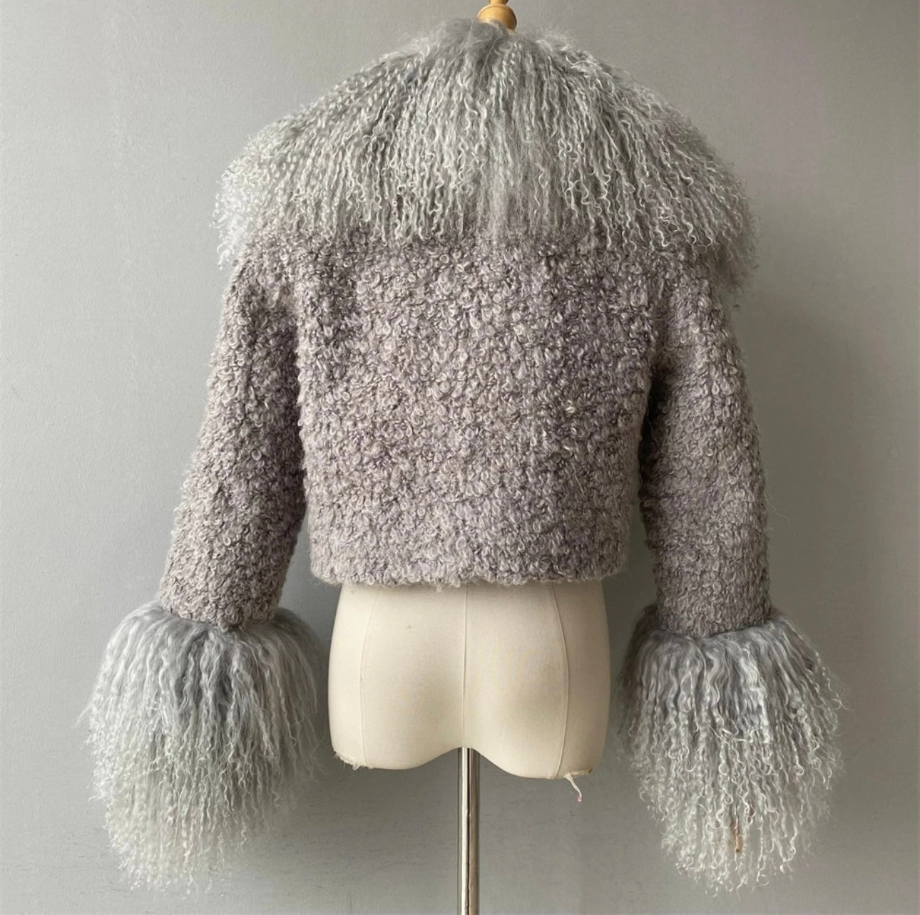 Gray Mongolian Fur Coat (Pre Order)