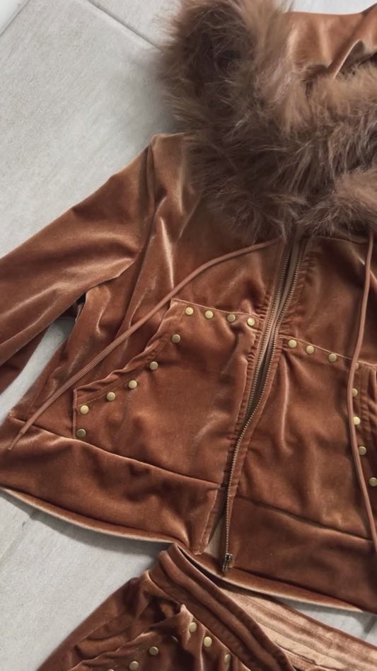 Velvet Brown Sweatsuit